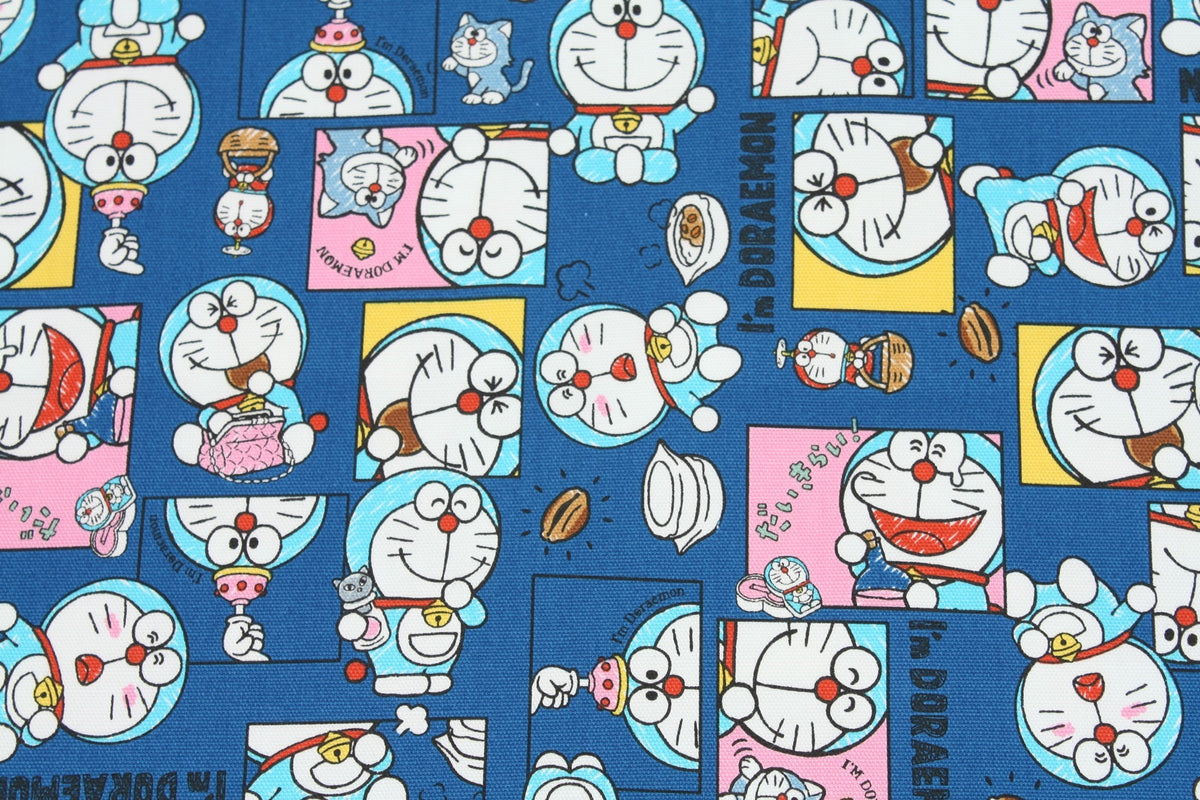 I am Doraemon Cartoon Cut Oxford Licensed Fabric printed in Japan by the Half Yard