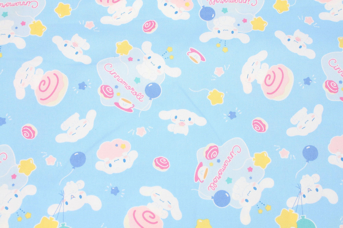 Sanrio Cinnamoroll Cute Blue Oxford Licensed Fabric printed in Japan by the Half Yard