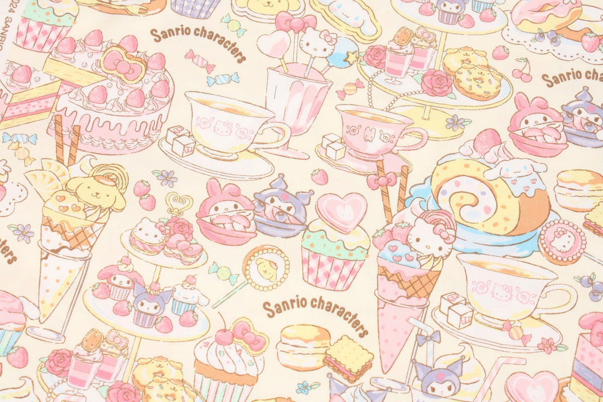 Sanrio Characters Dessert Time Oxford Licensed Fabric printed in Japan by the Half Yard