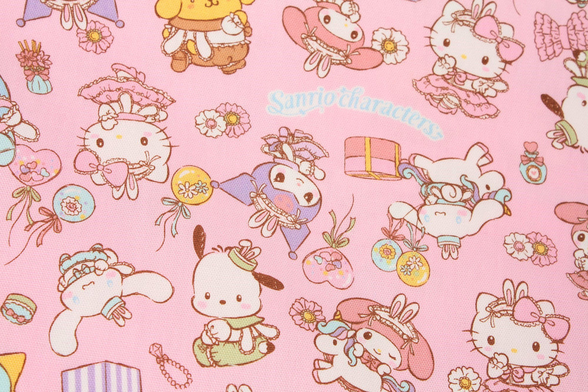 Sanrio Characters Dance Party Oxford Licensed Fabric printed in Japan by the Half Yard