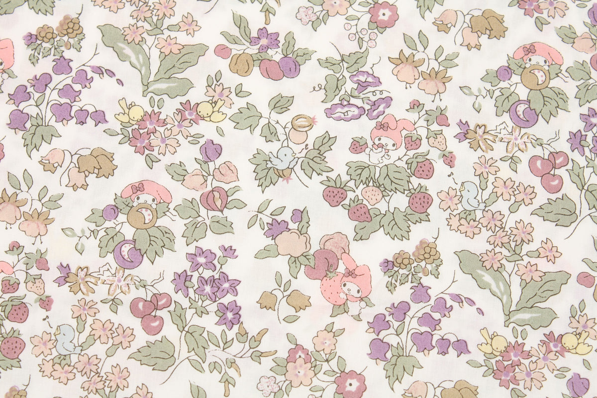 Liberty Tana Lawn Sanrio My Melody Nancy's Orchard Fabric printed in Japan FQ 45cm by 53cm or 18" by 21"