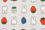Miffy Fruits Flower Oxford Licensed Fabric printed in Japan by the Half Yard