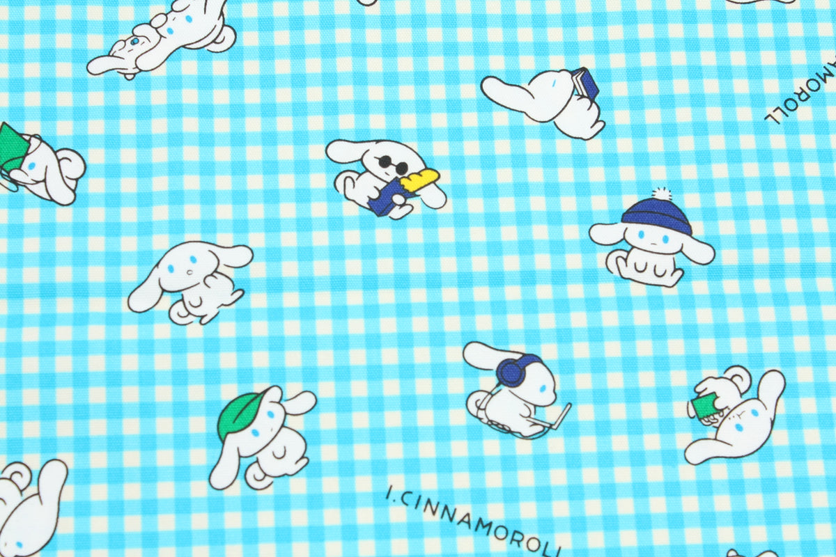 Sanrio Cinnamorll Gingham Check Oxford Licensed Fabric printed in Japan by the Half Yard