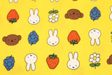 Miffy Fruits Flower Yellow Licensed Fabric printed in Japan by the Half Yard
