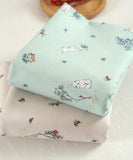 Garden Rabbit Bunny Patterned Fabric made in Korea by the Half Yard