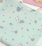 Garden Rabbit Bunny Patterned Fabric made in Korea by the Half Yard