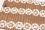 Lace & Basket Flower Circlet on Rattan Pattern Oxford Fabric Japanese Fabric by the Half Yard