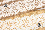 Lace & Basket Scandinavian Bird Flower on Rattan Pattern Oxford Fabric Japanese Fabric by the Half Yard