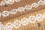 Lace & Basket Flower Circlet on Rattan Pattern Oxford Fabric Japanese Fabric by the Half Yard