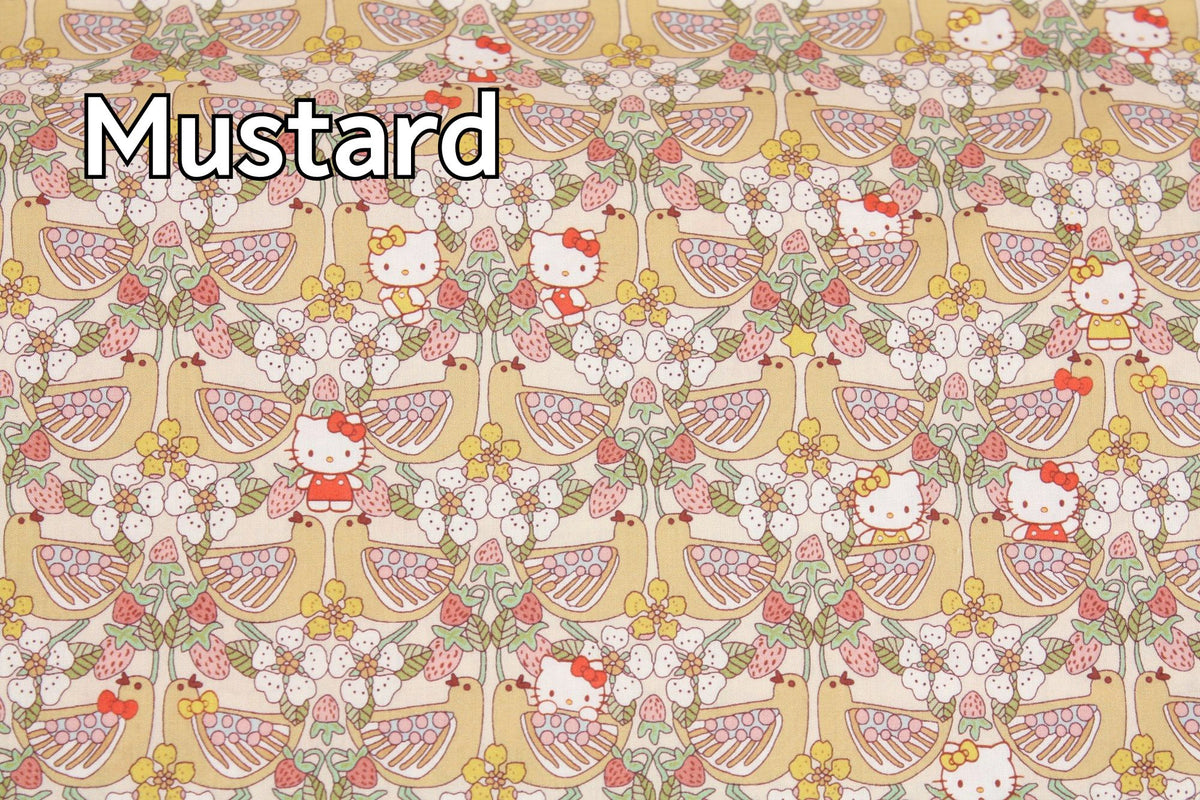 Liberty Tana Lawn Sanrio Hello Kitty Strawberry Day Fabric printed in Japan FQ 45cm by 53cm or 18" by 21"