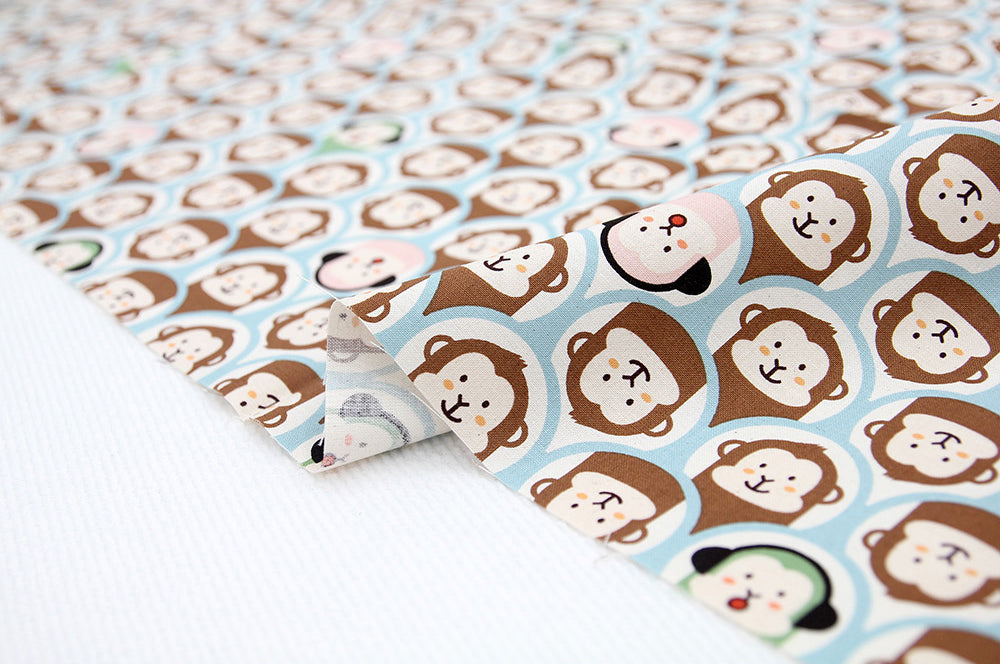 Monkey Pattern Material Cute Monkey Patterned Fabric made in Korea by the Half Yard – Sewingdoing
