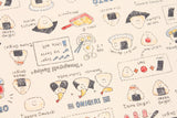 Onigiri Bento Riceball Recipe Pattern Oxford Fabric Japanese Fabric by the Half Yard