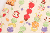 Sweet Animal & Tanghulu Pattern Oxford Fabric Japanese Fabric by the Half Yard