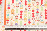 Sweet Animal & Tanghulu Pattern Oxford Fabric Japanese Fabric by the Half Yard