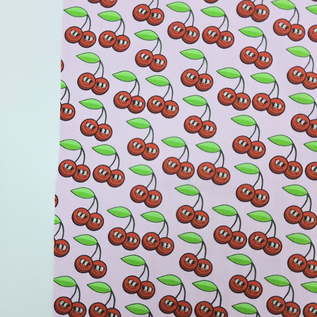 Retro Pop Cherry 30s Cotton Fabric printed in Korea 36" x 57" 90cm x 145cm by the Yard