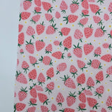 Red Strawberry 30s Cotton Fabric printed in Korea 36" x 57" 90cm x 145cm by the Yard