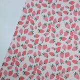 Red Strawberry 30s Cotton Fabric printed in Korea 36" x 57" 90cm x 145cm by the Yard