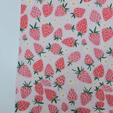 Red Strawberry 30s Cotton Fabric printed in Korea 36" x 57" 90cm x 145cm by the Yard