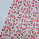 Red Strawberry 30s Cotton Fabric printed in Korea 36" x 57" 90cm x 145cm by the Yard