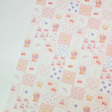 Cupcake Teddy Bear Tile Patterned 40s Fabric made in Korea by the Yard 36" x 58" or 90 x 145cm