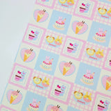 Icecream Rabbit Tile Patterned 40s Fabric made in Korea by the Yard 36" x 58" or 90 x 145cm