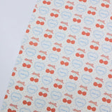 Cherry & Ribbon Patchwork 30s Cotton Fabric printed in Korea 36" x 57" 90cm x 145cm by the Yard
