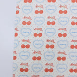 Cherry & Ribbon Patchwork 30s Cotton Fabric printed in Korea 36" x 57" 90cm x 145cm by the Yard