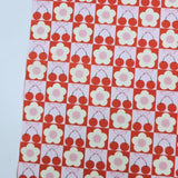 Cherry & Flower Square Patchwork 30s Cotton Fabric printed in Korea 36" x 57" 90cm x 145cm by the Yard