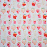 Watercolor Rabbit Strawberry Fruits Patterned 40s Fabric made in Korea by the Yard 36" x 58" or 90 x 145cm