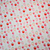 Watercolor Rabbit Strawberry Fruits Patterned 40s Fabric made in Korea by the Yard 36" x 58" or 90 x 145cm