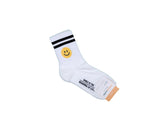 2 Pairs of Smile Emoji Patterned Socks Half-Crew Socks Women's Sock