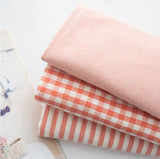 Check Patterned Gingham Stripe Solid Orange Biowash Fabric printed in Korea 36" x 62" 90cm x 160cm by the Yard