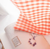 Check Patterned Gingham Stripe Solid Orange Biowash Fabric printed in Korea 36" x 62" 90cm x 160cm by the Yard