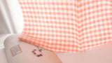 Check Patterned Gingham Stripe Solid Peach Pink Biowash Fabric printed in Korea 36" x 62" 90cm x 160cm by the Yard