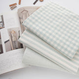 Check Patterned Gingham Stripe Solid Mint Biowash Fabric printed in Korea 36" x 62" 90cm x 160cm by the Yard