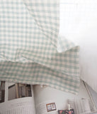 Check Patterned Gingham Stripe Solid Mint Biowash Fabric printed in Korea 36" x 62" 90cm x 160cm by the Yard