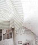 Check Patterned Gingham Stripe Solid Mint Biowash Fabric printed in Korea 36" x 62" 90cm x 160cm by the Yard