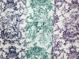 Toile de Jouy Patterned Triple Gauze Fabric made in Korea by the Yard 36" x 61" or 90 x 155cm