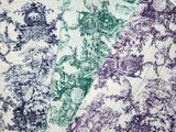 Toile de Jouy Patterned Triple Gauze Fabric made in Korea by the Yard 36" x 61" or 90 x 155cm