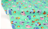 Dolphin Character Fabric made in Korea by the Half Yard