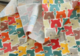 Bear Face Character Fabric made in Korea, Multicolor by the Half Yard, Cotton 100%