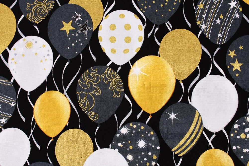 Balloons patterned Fabric, Celebrate Balloons, Kanvas for Benartex LLC Pattern by the Half Yard