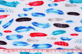 Feather printed Fabric by Inprint Makower Fabric by the Half Yard