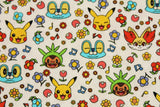 ポケットモンスター、ポケモン、ピカチュウのキャラクターのライセンス生地（韓国製、半ヤード単位）