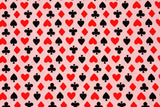 Cards Hearts and Knaves Diamonds and Spades on Pale Pink Fabric made in Korea by the Half Yard