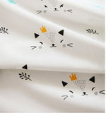 Cat Face patterned Fabric made in Korea by Half Yard / 45 X 147cm 18" X 57", Tencel Cotton