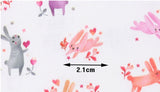 Rabbit Bunny Patterned Fabric made in Korea by the Half Yard