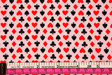 Cards Hearts and Knaves Diamonds and Spades on Pale Pink Fabric made in Korea by the Half Yard