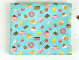 Strawberry Cake Doughnut Cheese Chocolate  Patterned Fabric made in Korea by the Half Yard