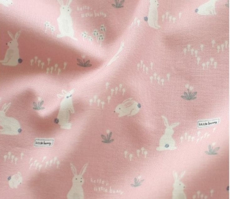 Rabbit Bunny Patterned Fabric made in Korea by the Half Yard